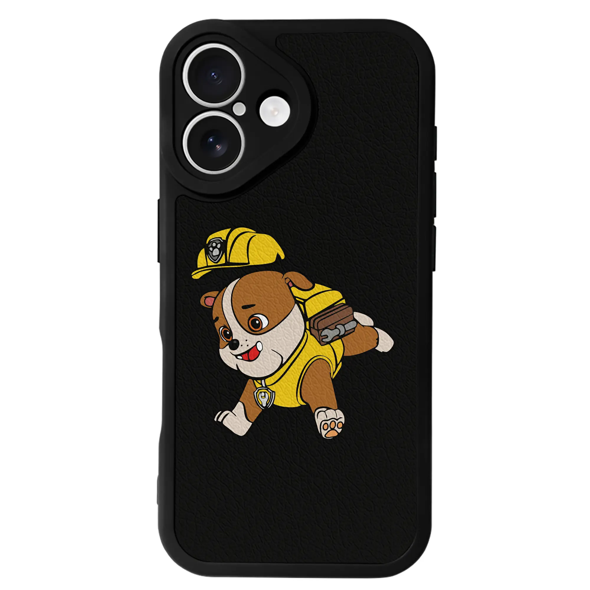 パウ・パトロール グッズ ラブル - IPhone 16シリーズ対応 ・ シリコンスマホケース ・ レザー調 ・ 高精度フィット ・ 耐衝撃 ・ ワイヤレス充電対応 ・ 精密カット